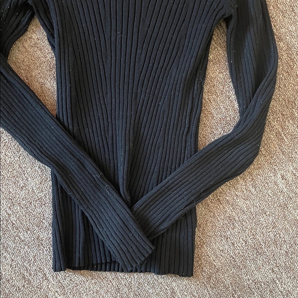 H&M Black Textured Knit Top XS - Picture 6 of 6